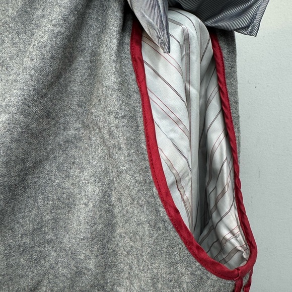 Sinclaire 10 Size Medium Gray Wool Blend Ruffle Coat Jacket Winter Festival - Picture 8 of 11